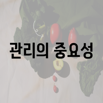 관리의 중요성