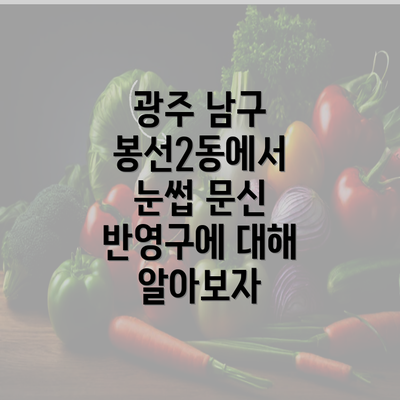 광주 남구 봉선2동에서 눈썹 문신 반영구에 대해 알아보자