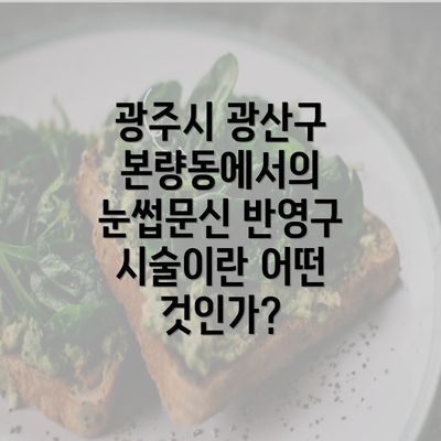광주시 광산구 본량동에서의 눈썹문신 반영구 시술이란 어떤 것인가?
