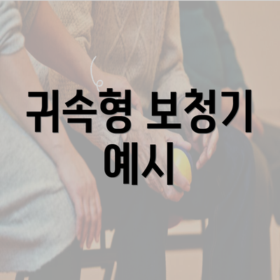 귀속형 보청기 예시