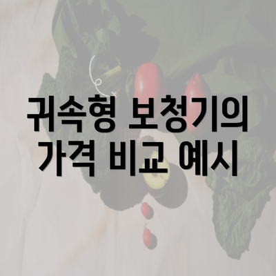 귀속형 보청기의 가격 비교 예시