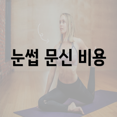 눈썹 문신 비용