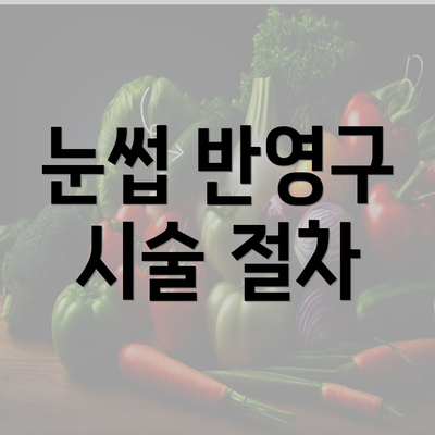 눈썹 반영구 시술 절차