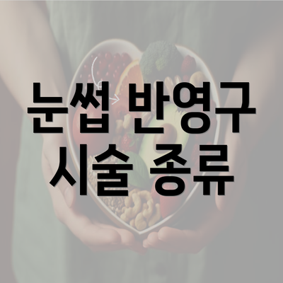 눈썹 반영구 시술 종류