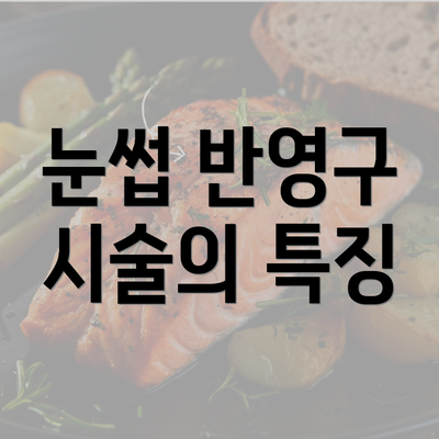 눈썹 반영구 시술의 특징