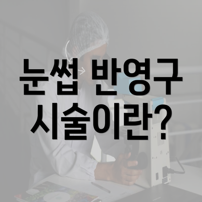 눈썹 반영구 시술이란?