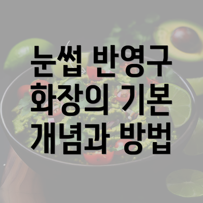 눈썹 반영구 화장의 기본 개념과 방법