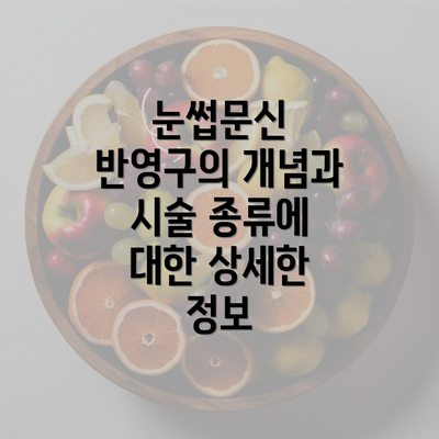 눈썹문신 반영구의 개념과 시술 종류에 대한 상세한 정보