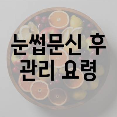 눈썹문신 후 관리 요령