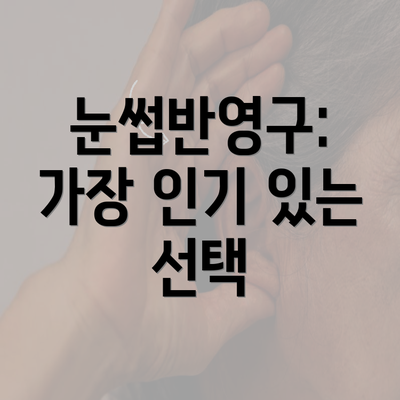 눈썹반영구: 가장 인기 있는 선택