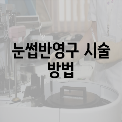 눈썹반영구 시술 방법