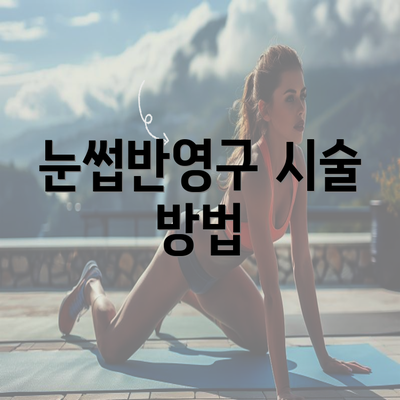 눈썹반영구 시술 방법