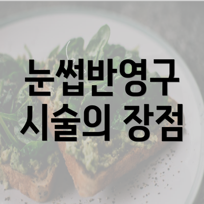 눈썹반영구 시술의 장점