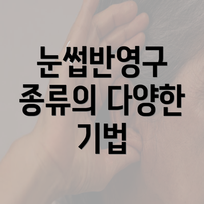 눈썹반영구 종류의 다양한 기법