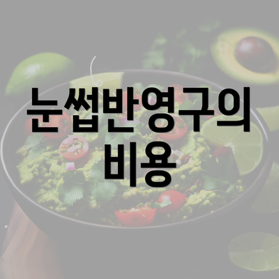 눈썹반영구의 비용