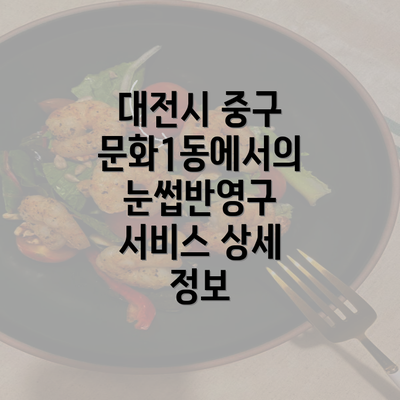 대전시 중구 문화1동에서의 눈썹반영구 서비스 상세 정보