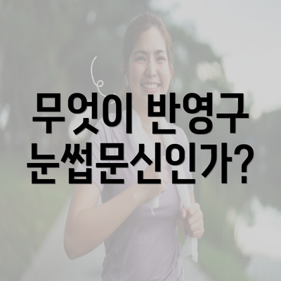 무엇이 반영구 눈썹문신인가?