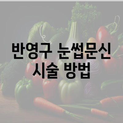 반영구 눈썹문신 시술 방법