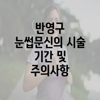 반영구 눈썹문신의 시술 기간 및 주의사항