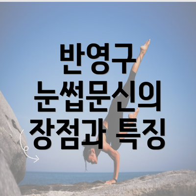 반영구 눈썹문신의 장점과 특징