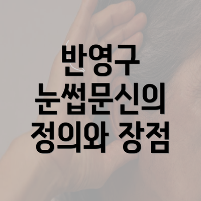 반영구 눈썹문신의 정의와 장점