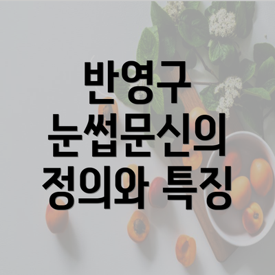 반영구 눈썹문신의 정의와 특징