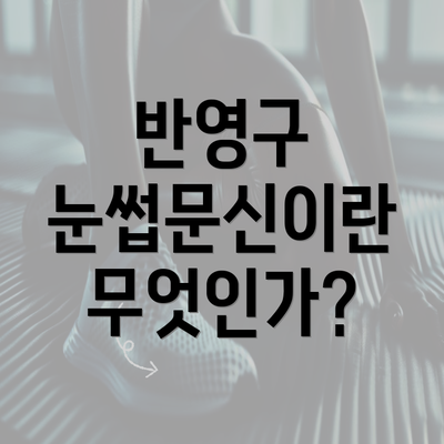 반영구 눈썹문신이란 무엇인가?