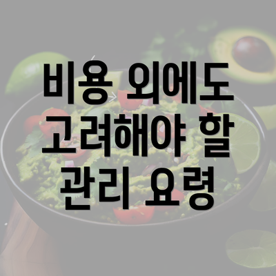 비용 외에도 고려해야 할 관리 요령