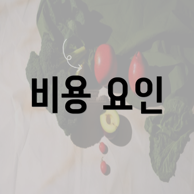 비용 요인