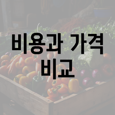 비용과 가격 비교