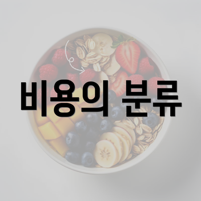 비용의 분류