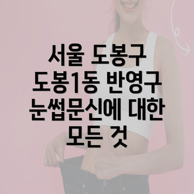 서울 도봉구 도봉1동 반영구 눈썹문신에 대한 모든 것