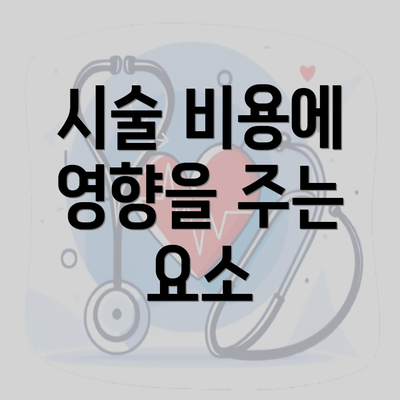 시술 비용에 영향을 주는 요소