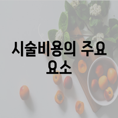 시술비용의 주요 요소