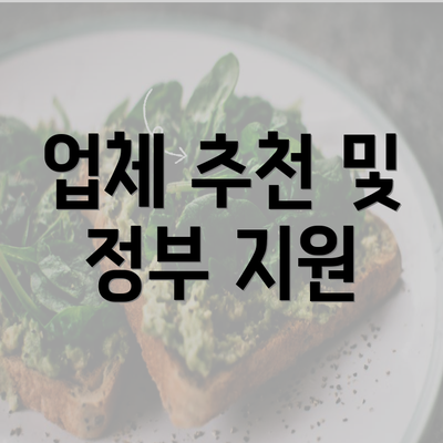 업체 추천 및 정부 지원