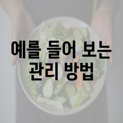 예를 들어 보는 관리 방법