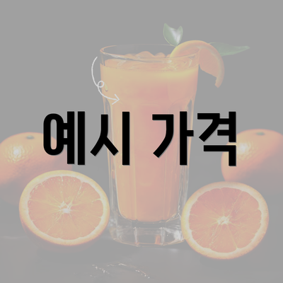 예시 가격