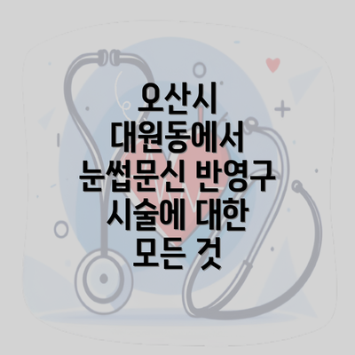 오산시 대원동에서 눈썹문신 반영구 시술에 대한 모든 것