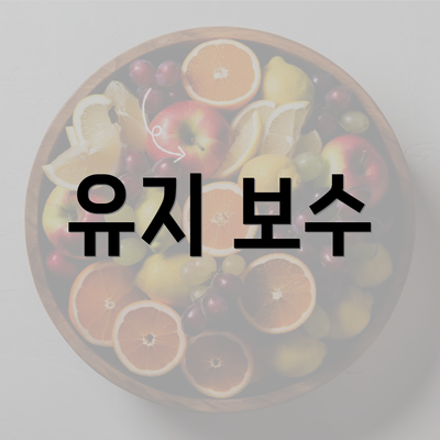 유지 보수