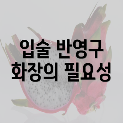 입술 반영구 화장의 필요성