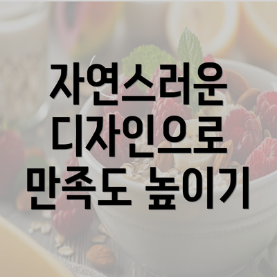 자연스러운 디자인으로 만족도 높이기