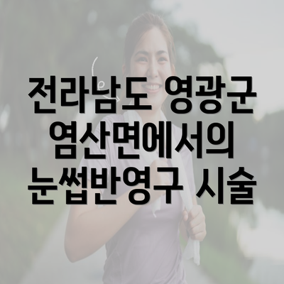 전라남도 영광군 염산면에서의 눈썹반영구 시술