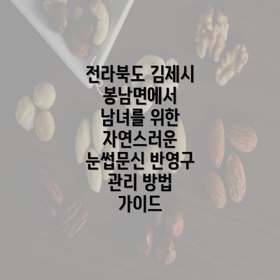 전라북도 김제시 봉남면에서 남녀를 위한 자연스러운 눈썹문신 반영구 관리 방법 가이드