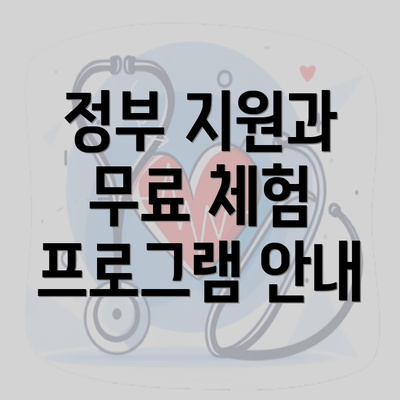 정부 지원과 무료 체험 프로그램 안내