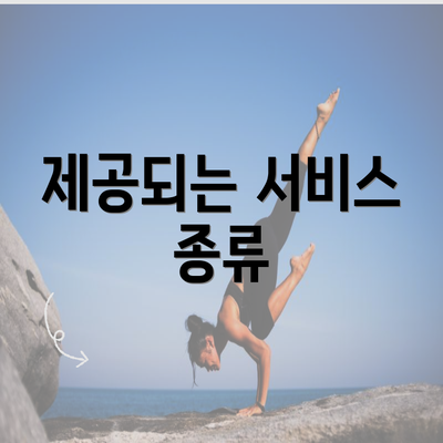 제공되는 서비스 종류