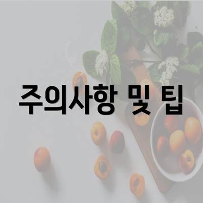 주의사항 및 팁