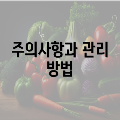 주의사항과 관리 방법