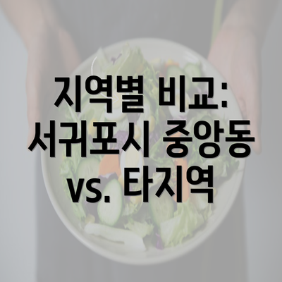 지역별 비교: 서귀포시 중앙동 vs. 타지역