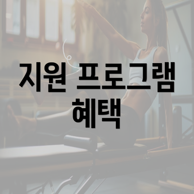 지원 프로그램 혜택