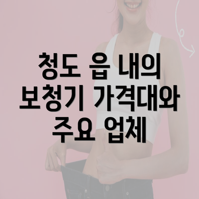 청도 읍 내의 보청기 가격대와 주요 업체